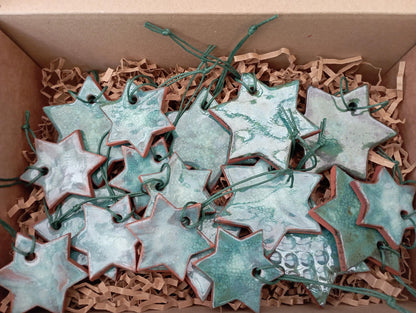 Earthenware star pendants