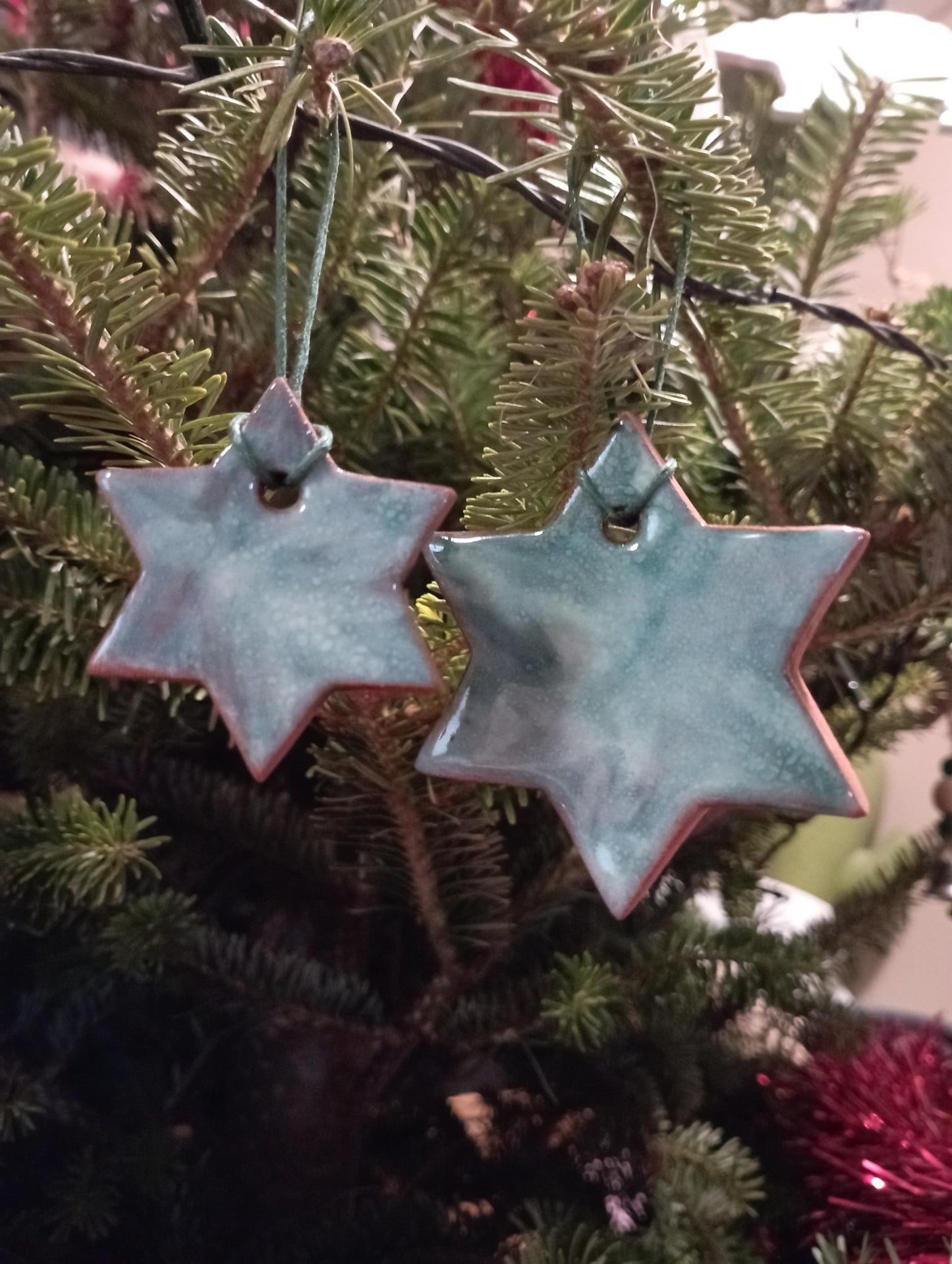 Earthenware star pendants